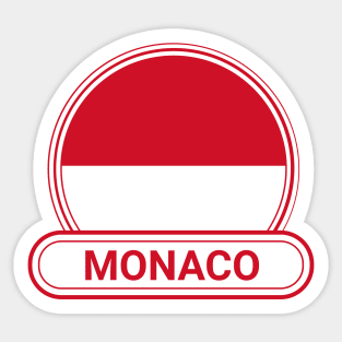 Monaco Country Badge - Monaco Flag Sticker